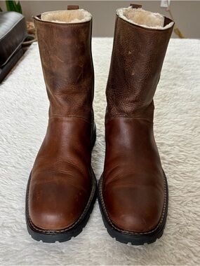 Cole Haan Brown Leather Shearling Boots size 12 M